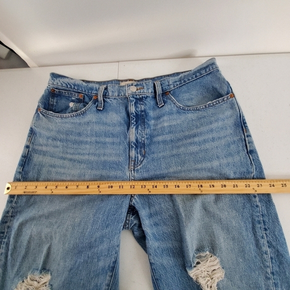 Madewell Dad Jean Jeans Size 30 Distressed Cotton Denim Slouchy Grunge Fall - Picture 8 of 16